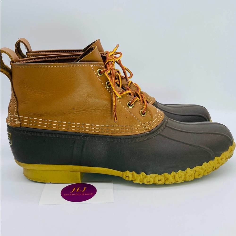 LL Bean Men's Original Bean Boot Mid Made in USA Brown Duck Size 11